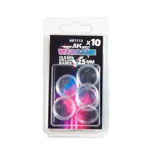 AK Wargame Clear Hollow Bases 25mm x10 Units AK1112 фото