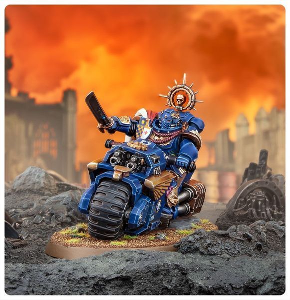 WH40k Space Marines Captain on Bike 48-113 фото