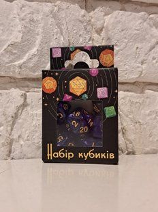 Набір кубиків Pearl Dice Set - Dark Purple w-gold g7dpearl13 фото