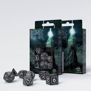 Набір кубиків Runic Dice Set - Black & White SRUN01 фото