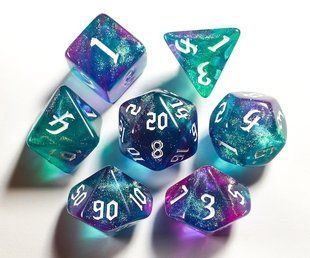 Набір кубиків Glitter Dice Set - Aqua & Purple g7dglitdc02 фото