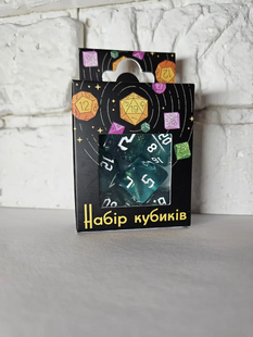 Набір кубиків Glitter Dice Set - Aqua & White g7dglitdc06 фото